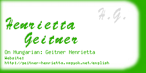 henrietta geitner business card